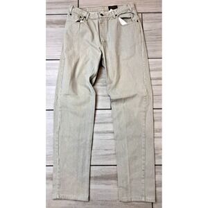 Eddie Bauer Khaki Denim Straight Leg Jeans Men's Size 35X34 Classic 90's Vintage